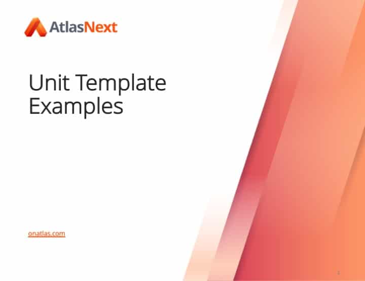 Resource Library 134 Unit Template Examples