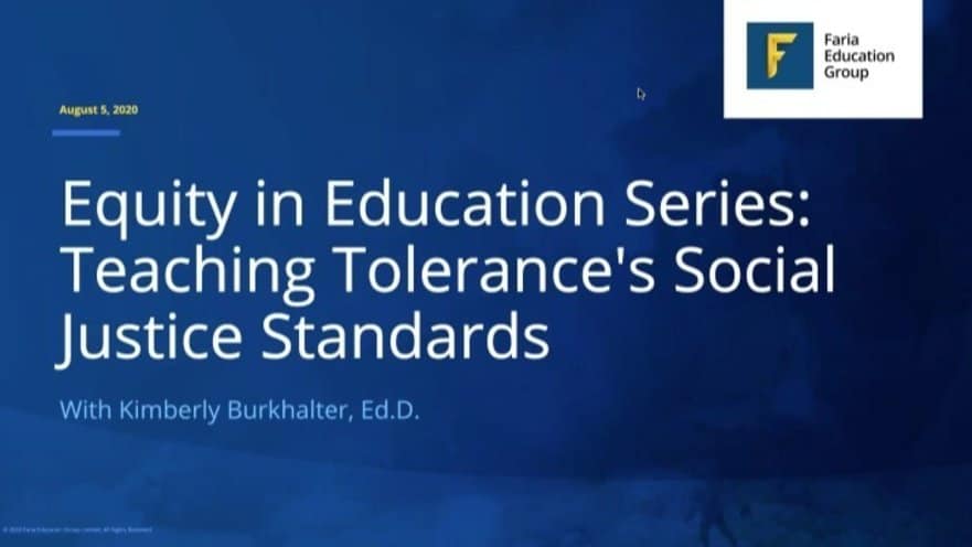 Resource Library 64 Equity in Education Series: Teaching Tolerance's Social Justice Standards