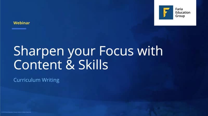 Curriculum Writing: Sharpen Your Focus with Content and Skills