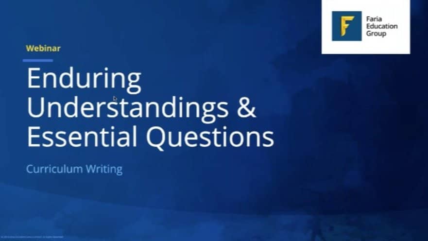 Curriculum Writing: Enduring Understanding & Essential Questions