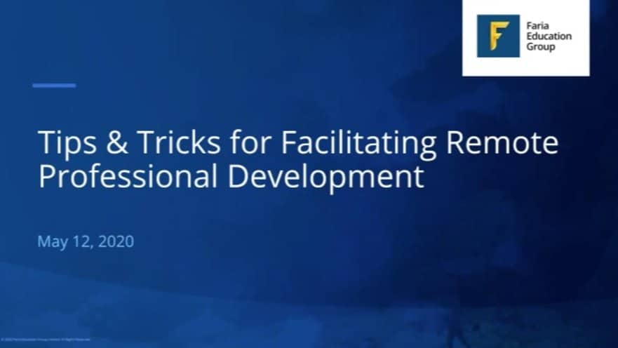 Tips and Tricks for Facilitating Virtual Professional Development
