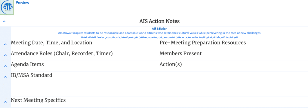 AISK Action Notes